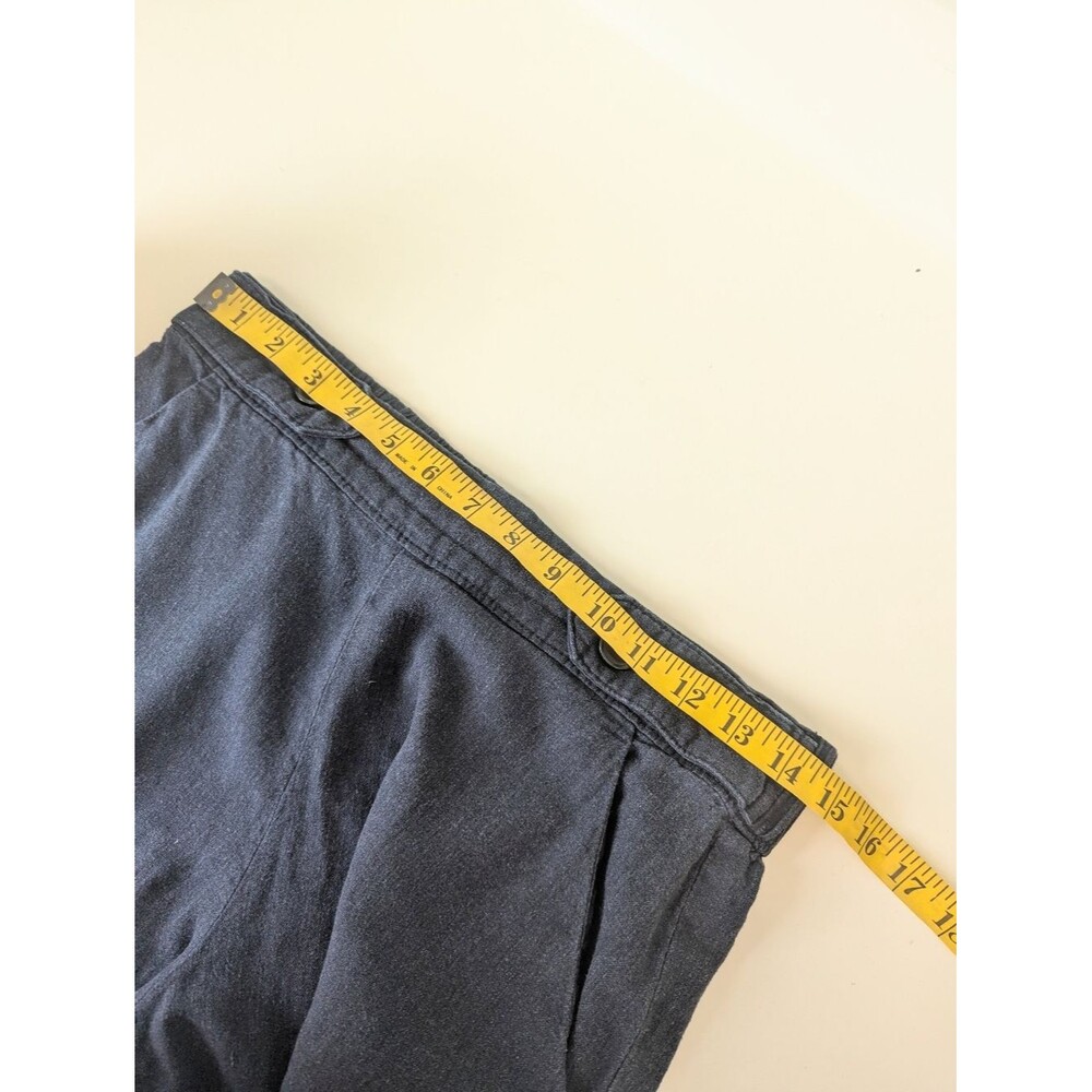 Croft & Barrow Linen Blend Crop Pants Size S Navy Blue Pull On Wide Leg Breezy - Picture 6 of 10